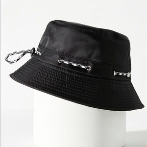 Anthropologie Nylon Sport Black Bucket rain Hat One Size. NWT